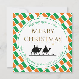 IRLAND FLAGGA Three Wise Manar IRISH jul Julkort