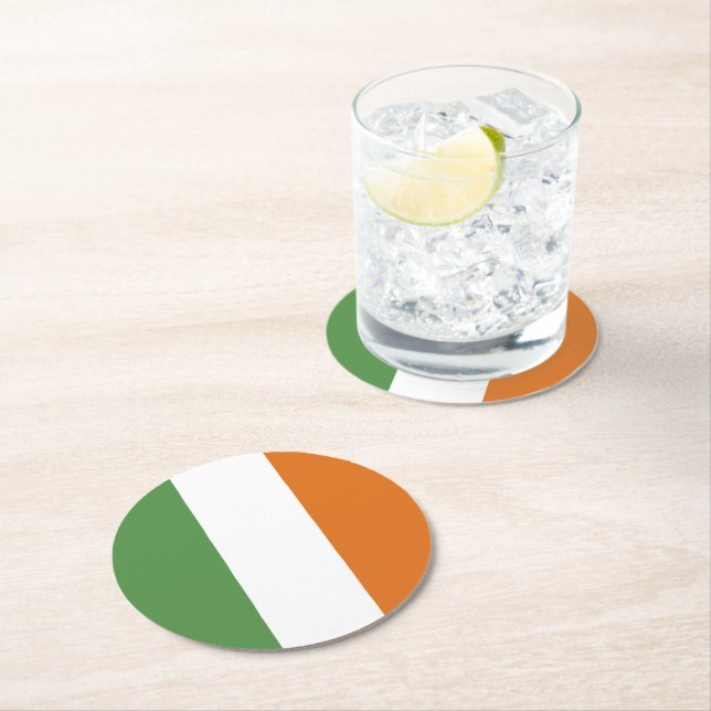 Irland flagga underlägg papper rund (Insitu)