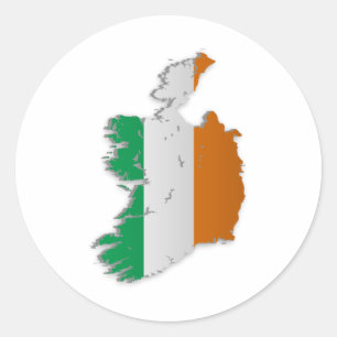 Irland flaggakarta runt klistermärke