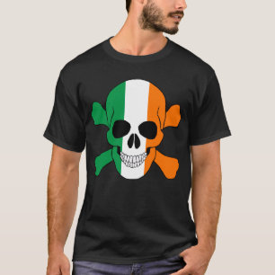 Irland flaggaskalle och Crossbonesskjorta Tee