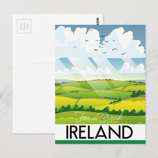 Irland för en paus resa vykort (Fram/baksida)