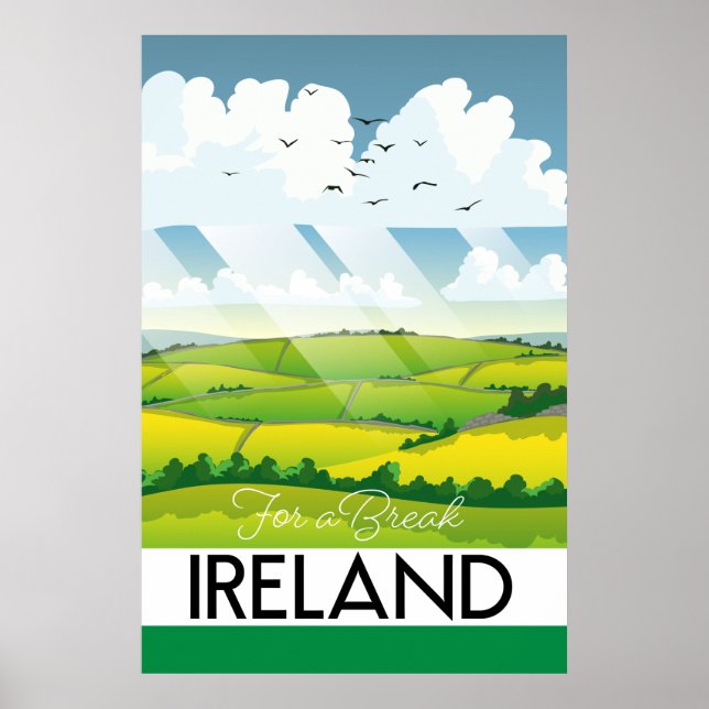 Irland för en paus resa vykort poster (Framsidan)