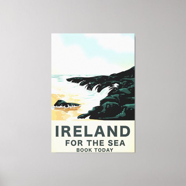 Irland "För sjön" Nautilsk reseposters Canvastryck (Framsida)