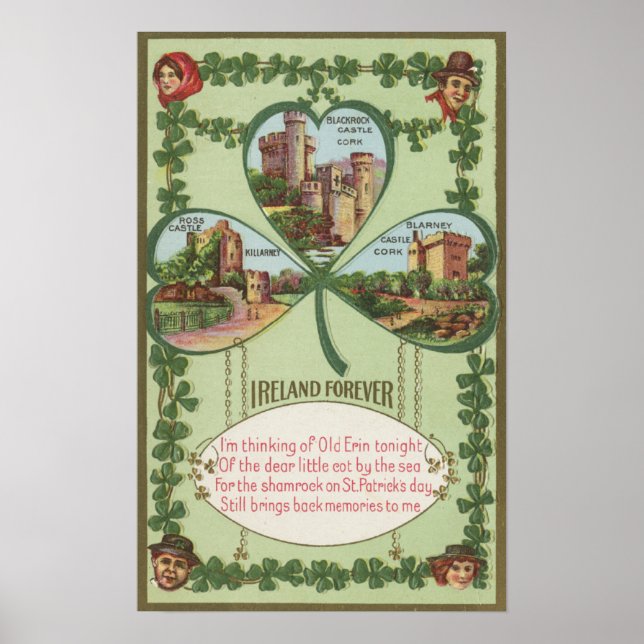 Irland Forever - Kork och Killarney Castles Poster (Framsidan)