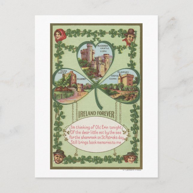 Irland Forever - Kork och Killarney Castles Vykort (Framsida)