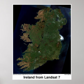 Irland från Landsat 7 Poster
