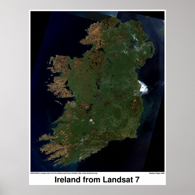 Irland från Landsat 7 Poster (Framsidan)