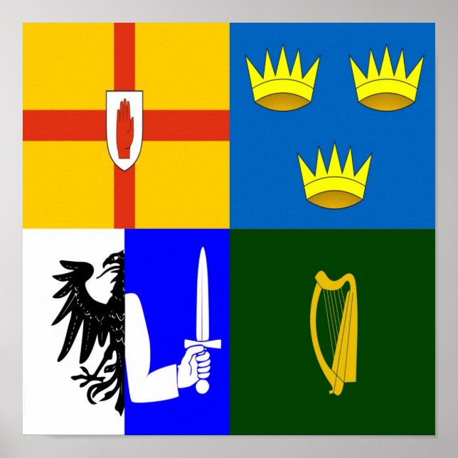 Irland Fyra provinser Poster (Framsidan)