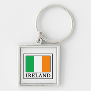 Irland Fyrkantig Silverfärgad Nyckelring