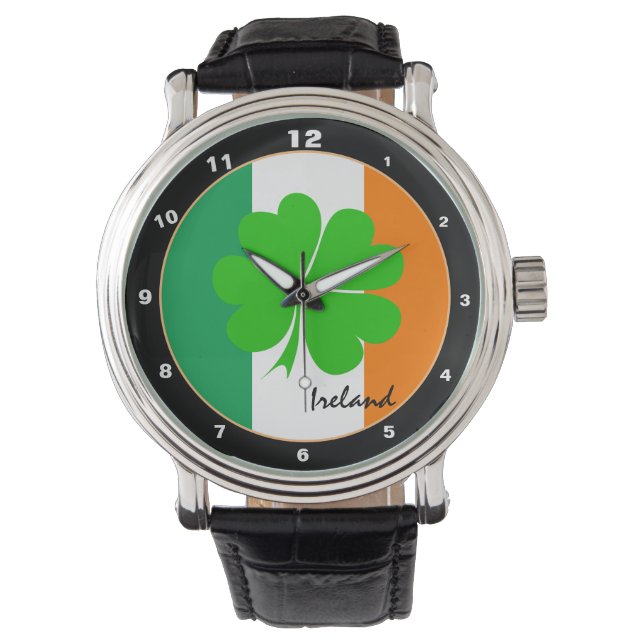 Irland & fyrklöver, Irish flagga /sport fläkt Armbandsur (Framsida)