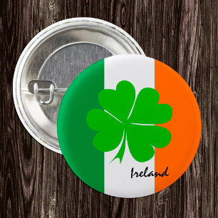 Irland & fyrklöver, Irish flagga /sport fläkt Knapp