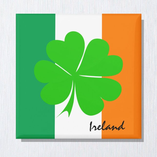 Irland & fyrklöver, Irish flagga /sport fläkt Magnet (Skapare uppladdad)