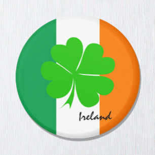 Irland & fyrklöver, Irish flagga /sport fläkt Magnet