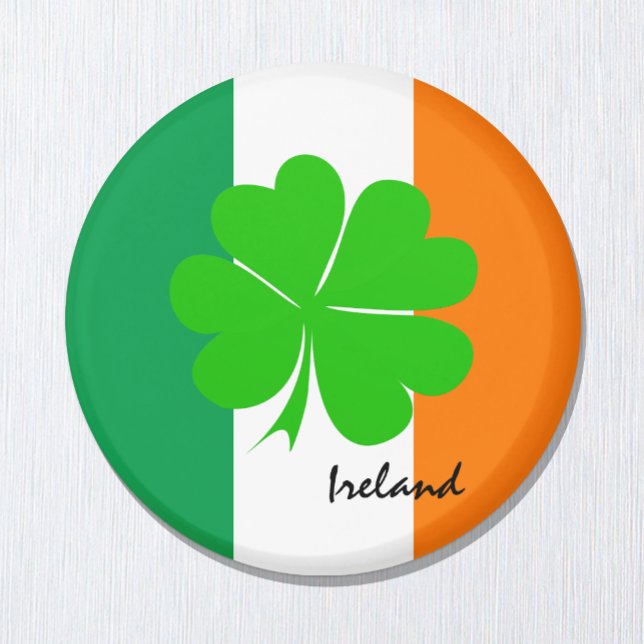 Irland & fyrklöver, Irish flagga /sport fläkt Magnet (Skapare uppladdad)