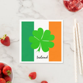 Irland & fyrklöver, Irish flagga /sport fläkt Pappersservett