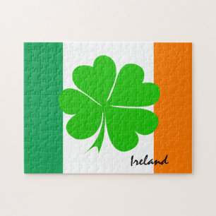 Irland & fyrklöver, Irish flagga /sport fläkt Pussel