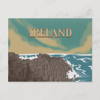 Irland Giants Causeway Travel Poster Vykort