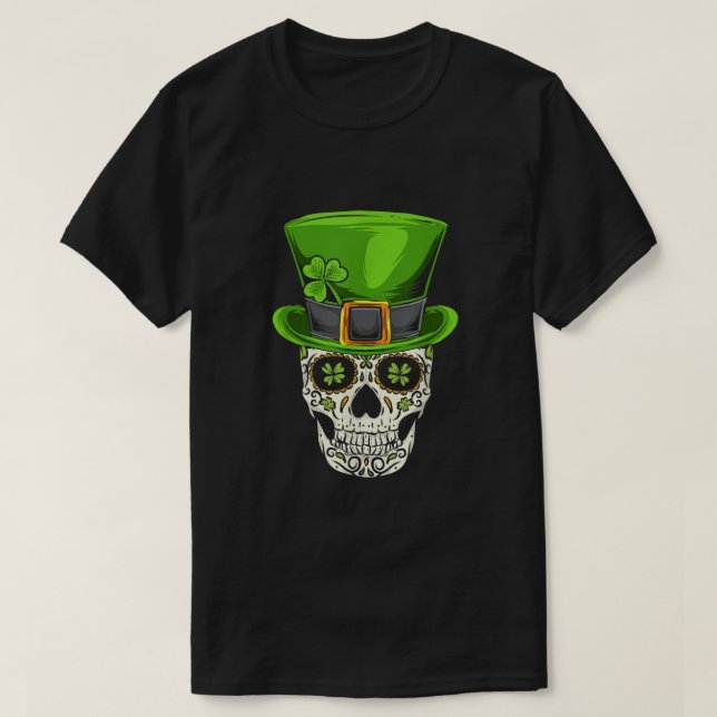 Irland Gift Klöver Mexican Irish Skull St Patrick T Shirt (Design framsida)