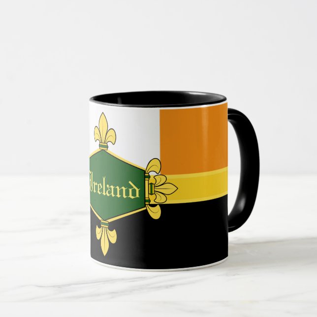 Irland gröna shamrocks, lägg till monogram/bokstäv mugg (Framsida höger)