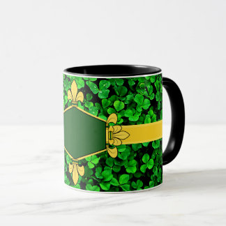 Irland gröna shamrocks, lägg till monogram/bokstäv mugg