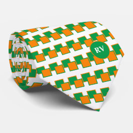 Irland Grönt White Orange Mönster Monogrammed Slips