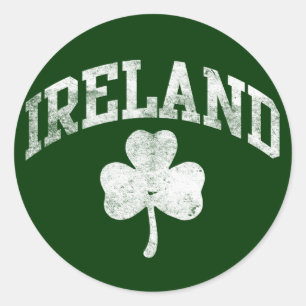 Irland, Grunge Stil Shamrock Varsity Runt Klistermärke