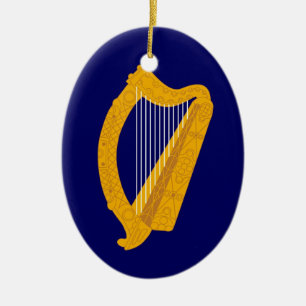 Irland harpa och hyllningssångprydnad julgransprydnad keramik