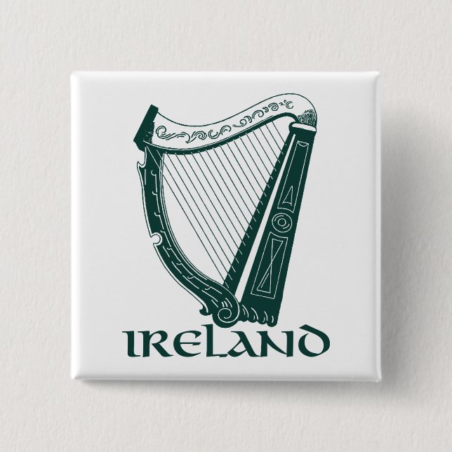 Irland harpadesign, irländsk harpa knapp (Framsida)