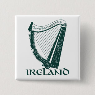Irland harpadesign, irländsk harpa knapp