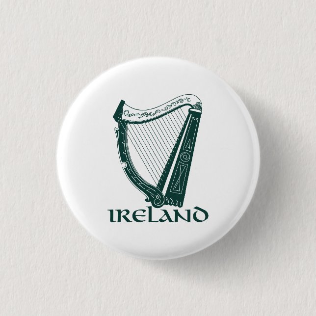 Irland harpadesign, irländsk harpa knapp (Framsida)
