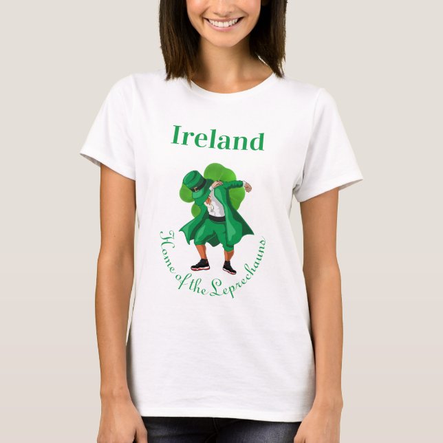 Irland Hem för Leprechauner St Patricks dag T Shirt (Framsida)