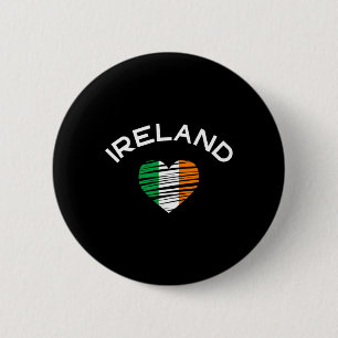 Irland Hjärtat St Patricks Stolta Irländska Flagga Knapp