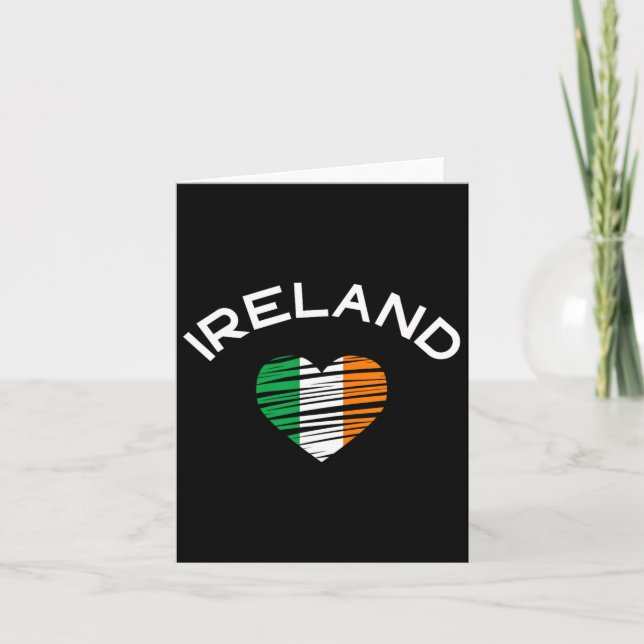 Irland Hjärtat St Patricks Stolta Irländska Flagga Kort (Framsida)