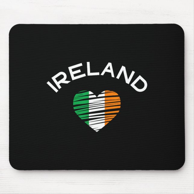 Irland Hjärtat St Patricks Stolta Irländska Flagga Musmatta (Framsidan)
