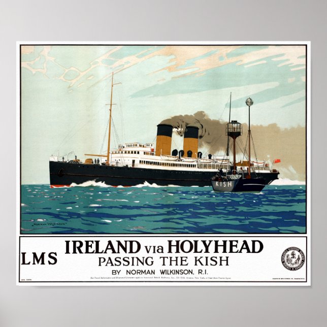 Irland Holyhead Restred Vintage resor Poster (Framsidan)