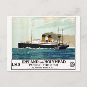 Irland Holyhead Restred Vintage resor Poster Vykort