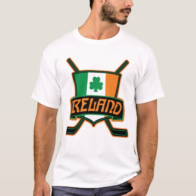 Irland Ice Hockey Shirsey med Namn och nummer Tröja (Framsida)