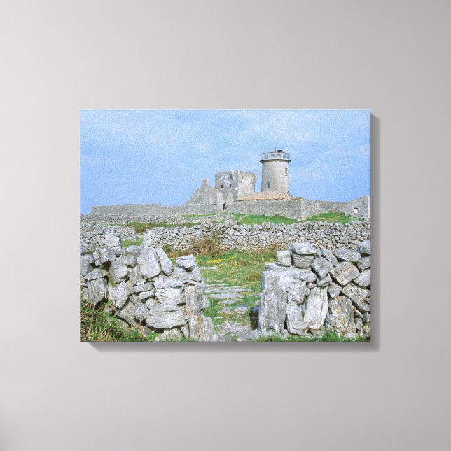 Irland, Inishmore, Aran Island, Dun Aengus Fort Canvastryck (Framsida)