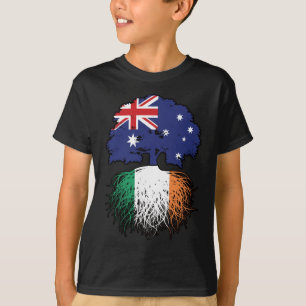 Irland Irish Australian Australia Träd Roots Flagg T Shirt