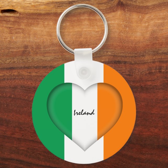 Irland, Irish Flagga & Irish Heart mode / sport Nyckelring (Framsida)