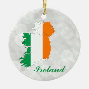 Irland Irish Flagga Karta Julgransprydnad Keramik
