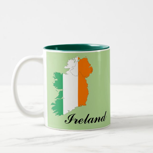 Irland Irish Flagga Karta Två-Tonad Mugg (Vänster)