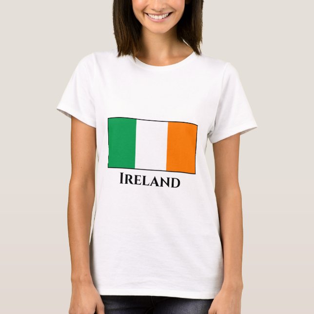 Irland (Irish) Flagga T Shirt (Framsida)