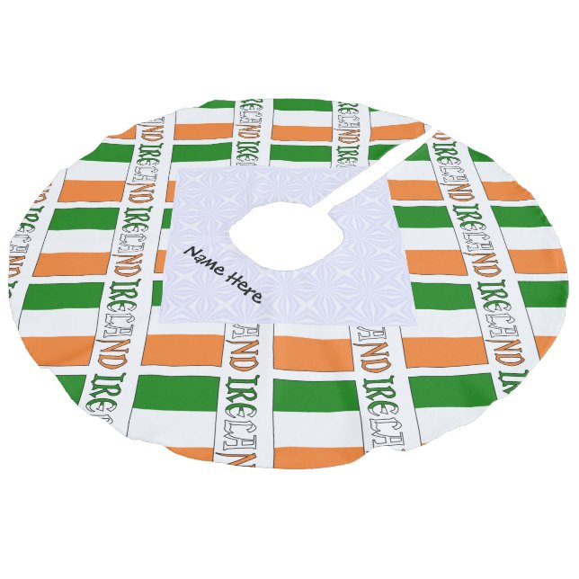 Irland Irish Flagga Tiled Personlig Julgransmatta Fusklinne (Vinklad)