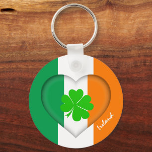 Irland & Irish Heart, Flagga tur klöver/schrock Nyckelring