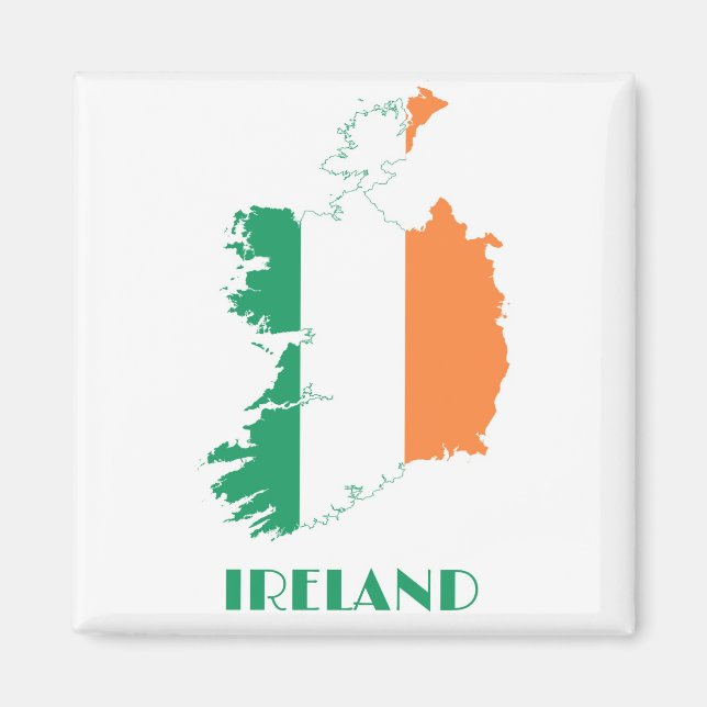IRLAND - IRISH/KARTA/FLAGGA/FÄRGER/EMBLEM MAGNET (Framsidan)