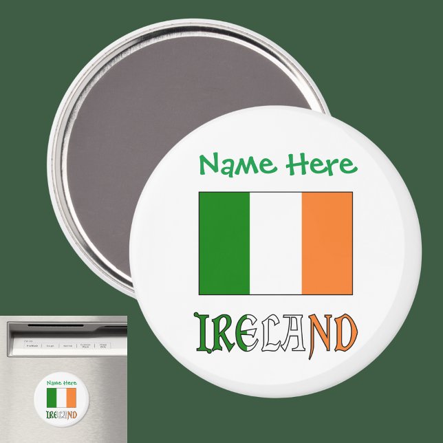 Irland Irländsk Flagga Grön Personalisering  Magnet (Skapare uppladdad)