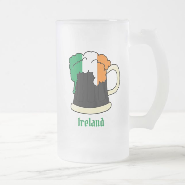 Irland Irländsk Flagga Öl Frostat Ölglas (Höger)