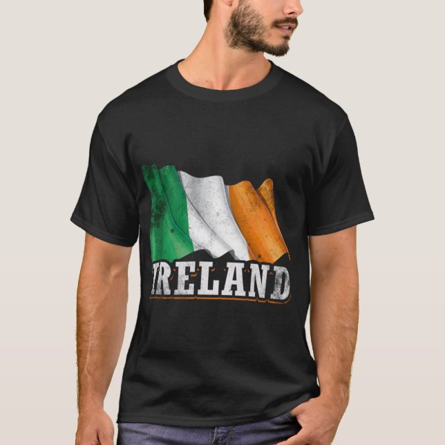 Irland irländsk flagga t shirt (Framsida)