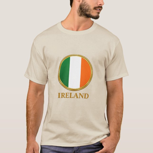 Irland - Irländsk flagga T Shirt (Framsida)